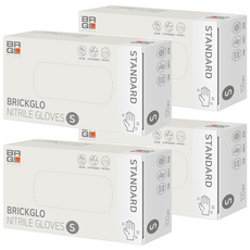 BRICKGLO 標準丁腈手套, S, 4個, 白色
