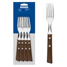 Tramontina 傳統木柄餐具桌叉, 混色, 12支