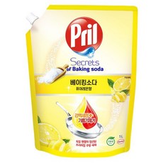 Pril 淨麗 小蘇打高效洗碗精檸檬 補充包, 1L, 1包