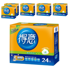 得意 優質抽取式衛生紙 100張, 24包, 6袋