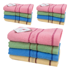 NS 台灣製 100%純棉毛巾(A橫條紋)12條 柔軟吸水