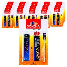 DONG-A NEWELL XQ-S 自動鉛筆芯 B + Gold 302 自動鉛筆芯 B 套組, 0.5mm, 30個