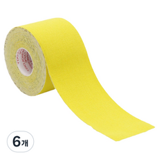 케이앤제이굿즈 탄성 근육테이프 옐로우 5cm x 5m, 6개, 1개입