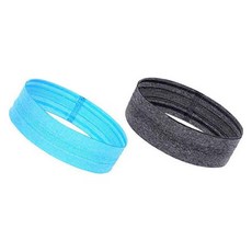 런웨이브 러닝 논슬립 헤어밴드 2종 세트, 블루 + 그레이, 1세트