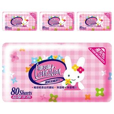 康乃馨 紅兔寶寶濕巾補充包, 80張, 4包