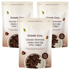 그릭데이 크런치 리얼카카오 그래놀라 시리얼, 150g, 3개