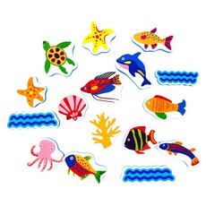 TUCAN 沐浴遊戲貼紙 海洋生物 海魚 Sea Fish, 1個, 混合顏色