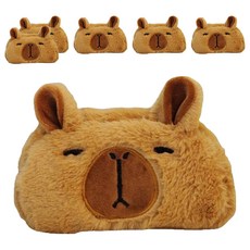 ARTJOY 表情豐富水豚君筆袋 多功能收納包, 6個, 發呆