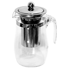 大容量耐熱玻璃茶壺 附304不鏽鋼濾網, 透明, 750ml, 1個