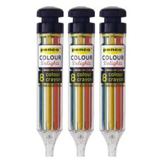 HIGHTIDE 8色轉盤式自動色鉛筆 FT058, 藍色, 3支