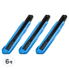 Bantex Black Blade 自動鎖定美工刀 18mm, 藍色, 6個