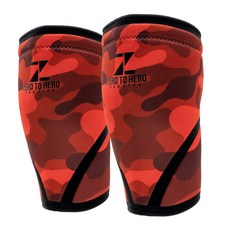 ZERO TO HERO Neoprene 健身護膝 7mm 2入, 1套, 紅色迷彩