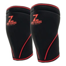 從零到英雄氯丁橡膠健康護膝 7 毫米黑色 + 紅色 2p, 1套, 黑 + 紅