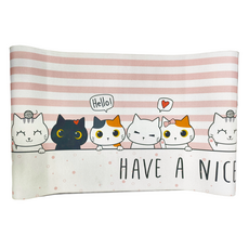 超大款軟式科技絨吸水防滑地墊, 可愛貓咪, 1組