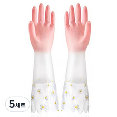 비투윈 클라레인 편리한 다용도 청소장갑 양손세트, 핑크, FREE(one size), 5세트