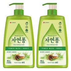 자연퐁 찌든때 걱정없는 솔잎 파워워시 주방세제 용기형, 980ml, 2개