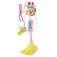 POOZPET 懸掛式逗貓棒 可懸掛固定至牆上 貓咪自嗨, 粉色, 1個