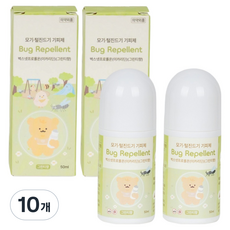 아가드 이카리딘 벅스넷프로롤온 모기기피제 그린티향 화이트, 10개, 50ml