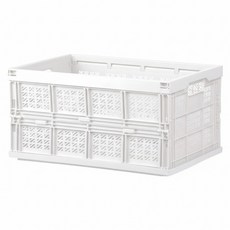 livinbox 耐重折疊籃 大 適用於購物、郊遊野餐、洗衣籃、倉儲管理, 白色, 1個