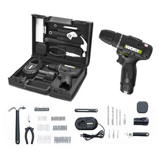 WORX 威克士 台灣公司貨 12V鋰電無刷衝擊電鑽87件精選套裝組 WE211.4, 1組