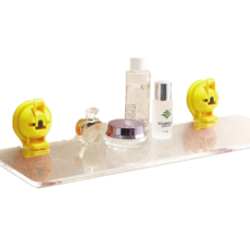 Lassley MAGIC 強力吸盤長型置物架 承重8公斤, 黃色, 1 Tier