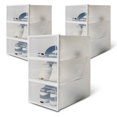 Market Plan 透明組裝式鞋子收納盒 9入, 白色