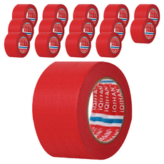 iQIHAN 칼라 마스킹 종이테이프 50mm x 15m, 레드, 15개