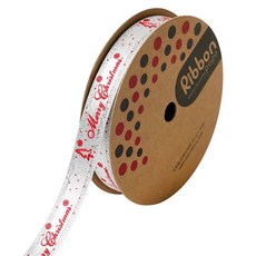 포포팬시 메타릭 츄리 로고 크리스마스 리본, 실버, 15mm, 1개