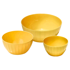 Tescoma Delicia 可微波打蛋盆3件組 耐熱度5-100度C 冷藏、洗碗機並保持乾燥, 1.5L + 2.5L + 5L, 黃色, 1組