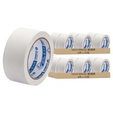 DEER BRAND 鹿頭牌 易手撕PVC布紋膠帶6件組 PVS5 48mm x 27Y, 白色, 2組