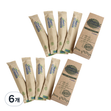 디에닐 제로웨이스트 나무 칫솔 숯색, 6개, 4개입