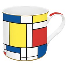 Easy Life 名畫杯 300ml, 蒙德里安 紅黃藍與直橫線, 1個