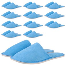 室內拖鞋 毛巾布 D, 藍色