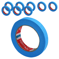 iQIHAN 彩色遮蔽紙膠帶 15mm x 15m, 9個, 藍色