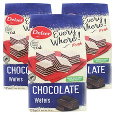 巧克力威化餅, 3包, 125g