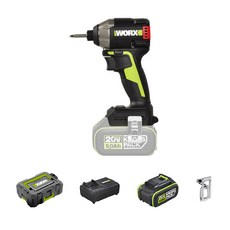 WORX 20V 충전 임팩 드라이버 + BL 배터리 세트 WU291D.6, 1세트
