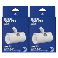 아이히트코리아 PPS 초고속 도킹 보조배터리 8핀 2개입, WP-020A-PD5000(8핀)