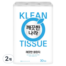 KleanNara 可綠納樂 乾淨的3層衛生紙, 25m, 30捲, 2袋
