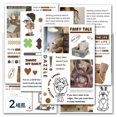 Kkokka 手帳裝飾貼紙 棕色 6款組, 2套, 混色