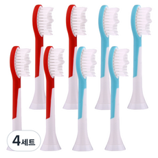 토비메모리 어린이 필립스 전동칫솔 호환모 키즈 2종 x 4p, 4세트