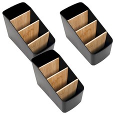 리빙필로 책상정리 다용도 수납 정리함, 블랙, 3개