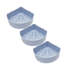 Threesun 免鑽孔浴室角落置物架 三角形, 3個, 藍色