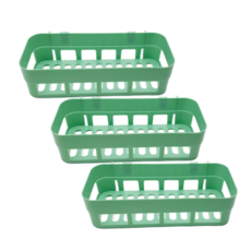 쓰리썬 무타공 욕실 코너 사각 선반, 그린, 3개