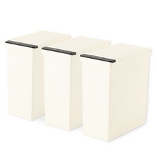 리빙스마일 분리수거함 팝업형 3p + 스티커, 아이보리, 1세트