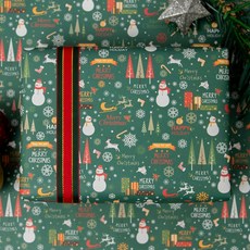 크리스마스 시트 포장지, 눈사람 그린, 20개