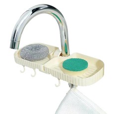 몬드스팟 욕실 주방 무타공 물빠짐 비누 세제 선반 거치대 YY57564, 옐로우, 1개