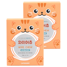 캣츠모리 와이어츄 고양이껌, 혼합맛(실꼬리돔/연어), 105g, 2개