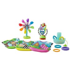 sassy 沐浴遊戲禮盒, 混合顏色(迷你船, 彩虹, 吸盤玩具) 隨機出貨(圍兜), 1套