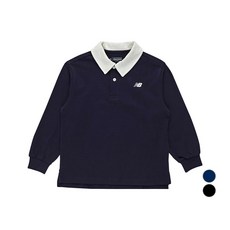 New Balance 兒童款 ESSENTIAL 小logo翻領長袖棉T恤