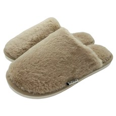 WUWU A028 珊瑚絨包頭布拖, 咖啡色, 1雙